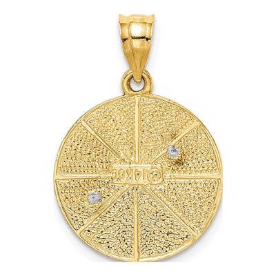 14K Two-Tone Gold Star of David Disc Charm – view 4