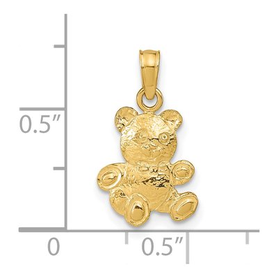 14K Yellow Gold Teddy Bear Pendant – view 4