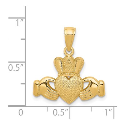 14K Yellow Gold Claddagh Pendant – view 4
