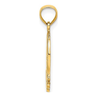14K Yellow Gold Horseshoe Clover Charm – view 3