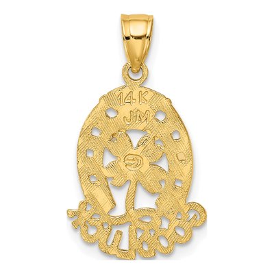 14K Yellow Gold Horseshoe Clover Charm – view 4
