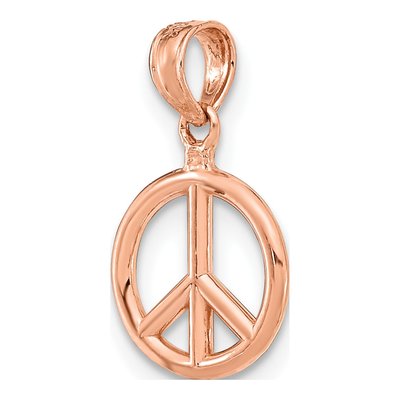 14K Rose Gold 3D Peace Symbol Pendant – view 4