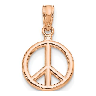 14K Rose Gold 3D Peace Symbol Pendant