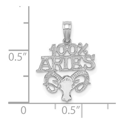 14K White Gold Aries Zodiac Pendant – view 3