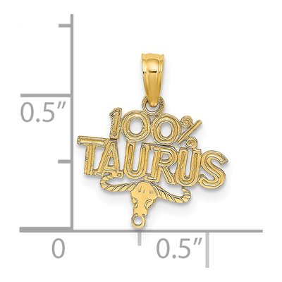 14K Yellow Gold Taurus Zodiac Pendant – view 4