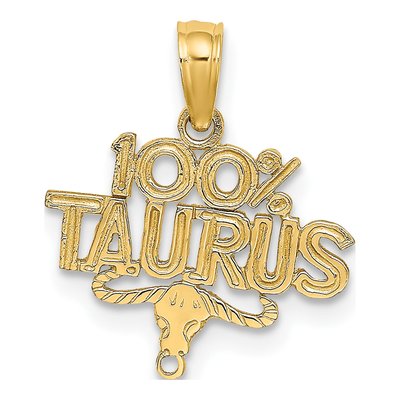 14K Yellow Gold Taurus Zodiac Pendant