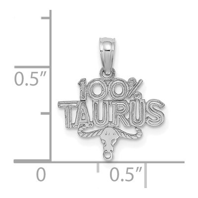 14K White Gold Taurus Zodiac Pendant – view 3