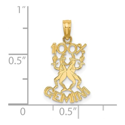 14K Yellow Gold Gemini Zodiac Pendant – view 4