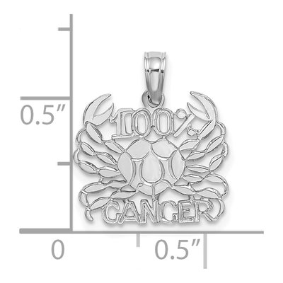 14K White Gold Cancer Zodiac Pendant – view 3