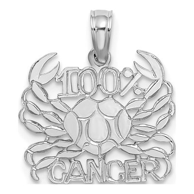 14K White Gold Cancer Zodiac Pendant