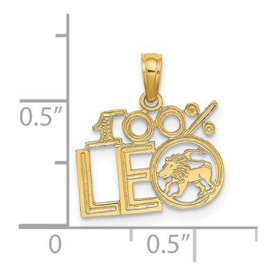 14K Yellow Gold Leo Zodiac Pendant – view 4