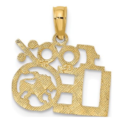 14K Yellow Gold Leo Zodiac Pendant – view 5