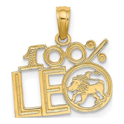 14K Yellow Gold Leo Zodiac Pendant