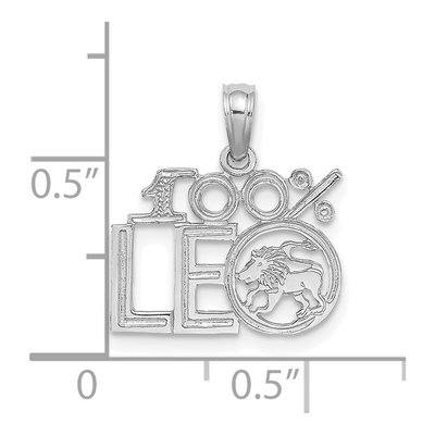 14K White Gold LEO Zodiac Pendant – view 3