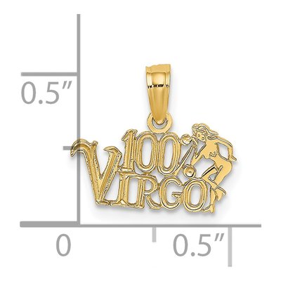 14K Yellow Gold Virgo Zodiac Pendant – view 4