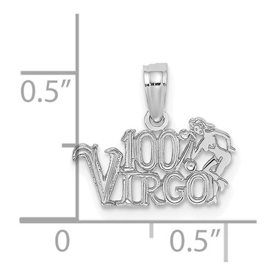 14K White Gold Virgo Zodiac Pendant – view 3