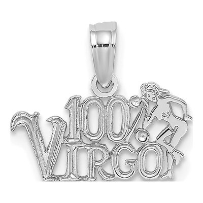 14K White Gold Virgo Zodiac Pendant