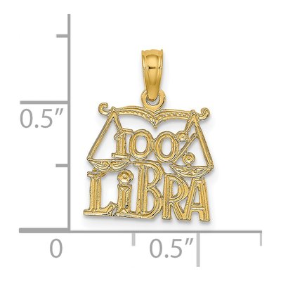 14K Yellow Gold Libra Zodiac Pendant – view 4
