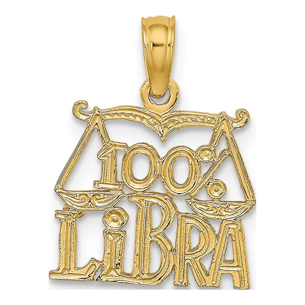 14K Yellow Gold Libra Zodiac Pendant