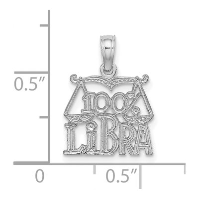 14K White Gold Libra Zodiac Pendant – view 3