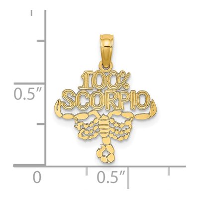 14K Yellow Gold Scorpio Zodiac Pendant – view 4
