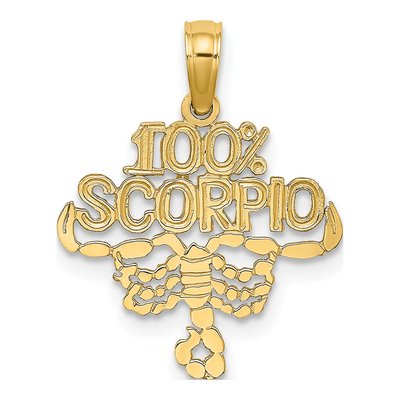 14K Yellow Gold Scorpio Zodiac Pendant