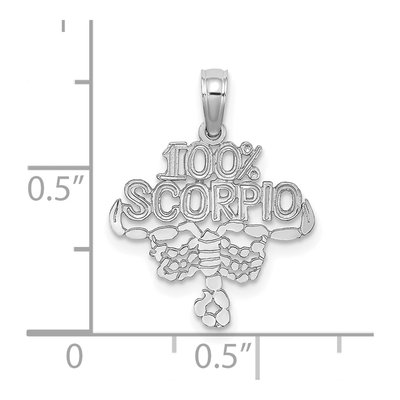 14K White Gold Scorpio Zodiac Pendant – view 3