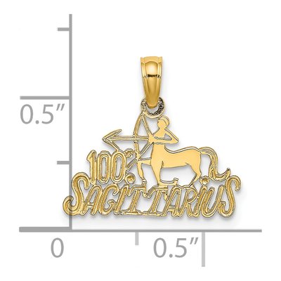 14K Yellow Gold Sagittarius Zodiac Pendant – view 4