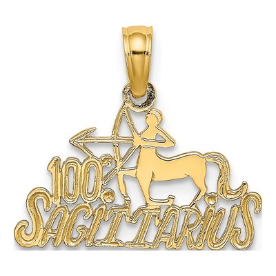 14K Yellow Gold Sagittarius Zodiac Pendant