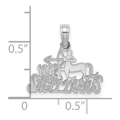 14K White Gold Sagittarius Zodiac Pendant – view 3