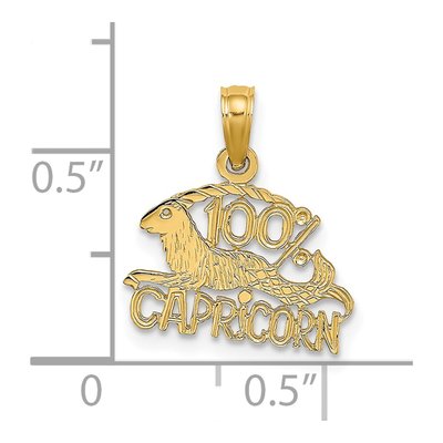 14K Yellow Gold Capricorn Zodiac Pendant – view 4