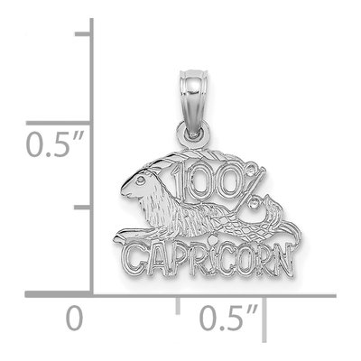 14K White Gold Capricorn Zodiac Pendant – view 3