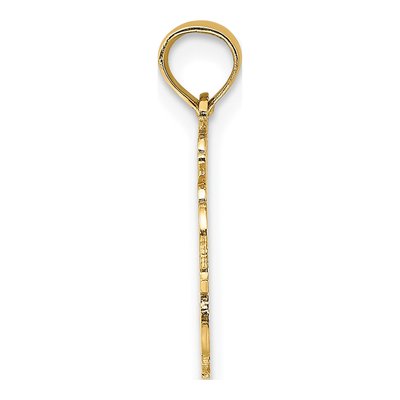 14K Yellow Gold Aquarius Zodiac Pendant – view 3