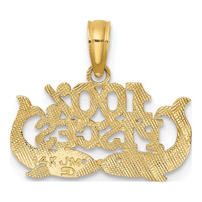 14K Yellow Gold Pisces Zodiac Pendant – view 5