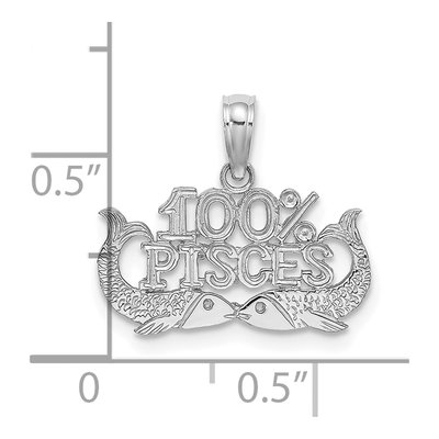 14K White Gold Pisces Zodiac Pendant – view 3