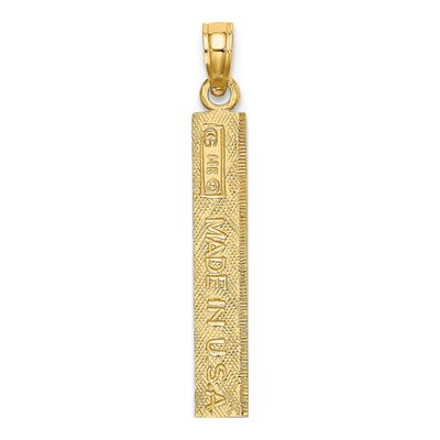 14K Yellow Gold Ruler Pendant – view 4