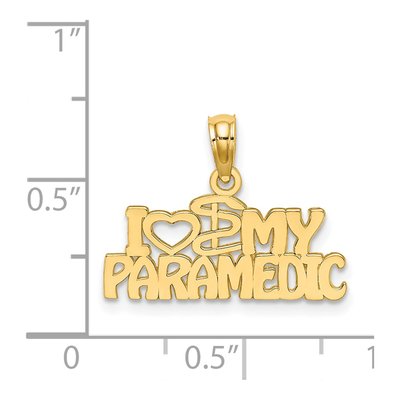 14K Yellow Gold I Heart My Paramedic Charm – view 4