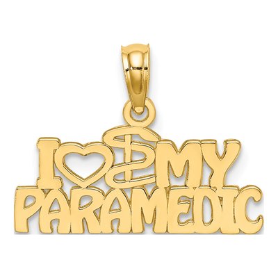 14K Yellow Gold I Heart My Paramedic Charm