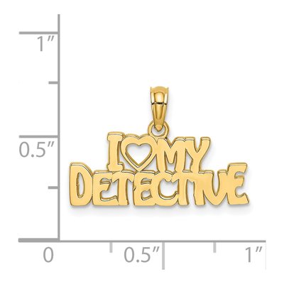 14K Yellow Gold I Heart My Detective Charm – view 4