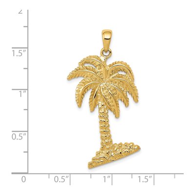 14K Yellow Gold Large Palm Tree Pendant – view 4