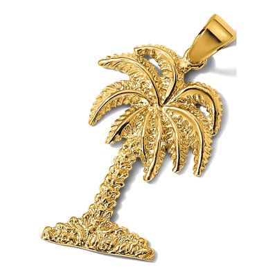 14K Yellow Gold Large Palm Tree Pendant – view 5