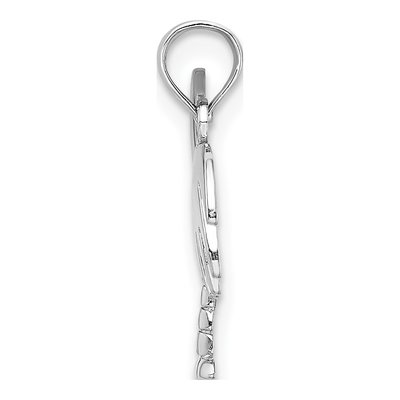 14K White Gold Palm Tree Moon Pendant – view 3