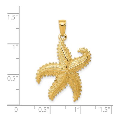 14K Yellow Gold Starfish Pendant – view 4