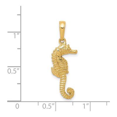 14K Yellow Gold Seahorse Pendant – view 4