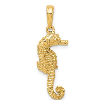 14K Yellow Gold Seahorse Pendant