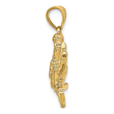 14K Yellow Gold Large Blue Crab Pendant – view 3