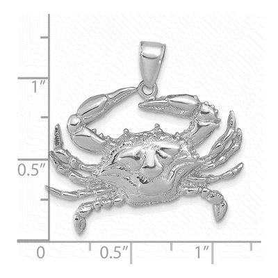 14K White Gold Large Blue Crab Pendant – view 4