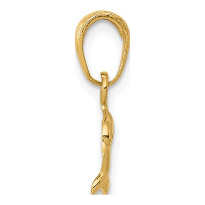 14K Yellow Gold Mini Dolphin for Kids Pendant – view 3