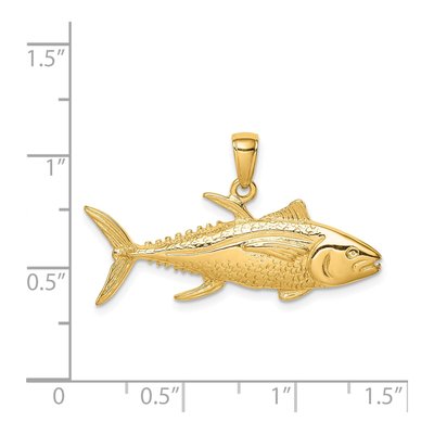 14K Yellow Gold Yellowfin Tuna Fish Pendant – view 3