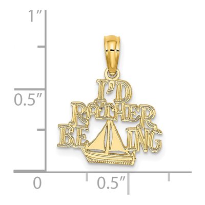 14K Yellow Gold 'i'd Rather Be Sailing' Charm – view 4